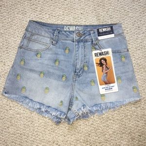 Rewash pineapple jean shorts
